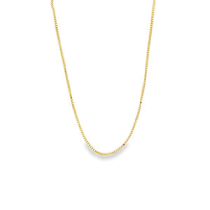 Yellow 14 Karat 0.85mm Box Chain Estate Jewelry Length 18 Gram Weight: 2.31