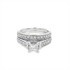 Estate Antique Style Princess Cut Diamond Engagement Ring