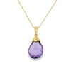 Estate Yellow 10 Karat Briolette Amethyst Necklace