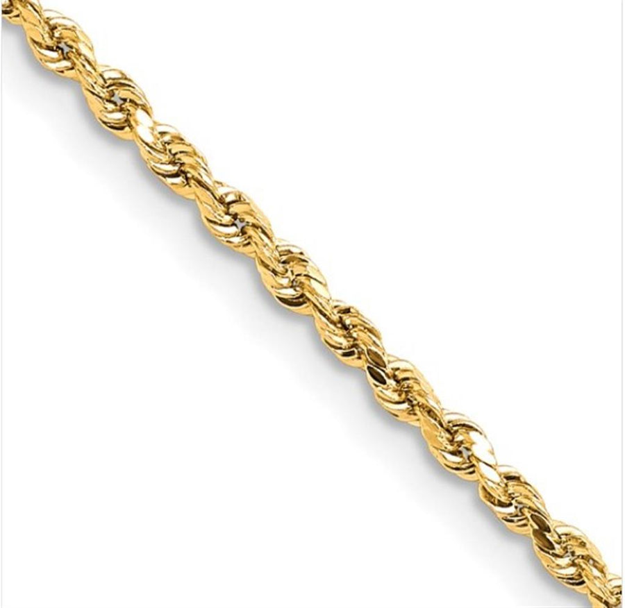 Yellow 10 Karat Diamond Cut 3.20mm Rope Chain With A Lobster Clasp Est