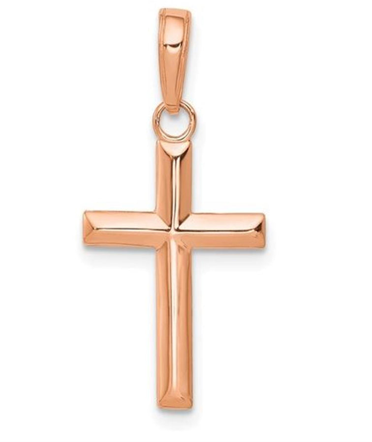 Rosé 14 Karat Small Cross Charms Gram Weight: 0.62