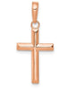 Rosé 14 Karat Small Cross Charms Gram Weight: 0.62