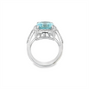 Estate Cushion Aquamarine Halo Diamond Ring