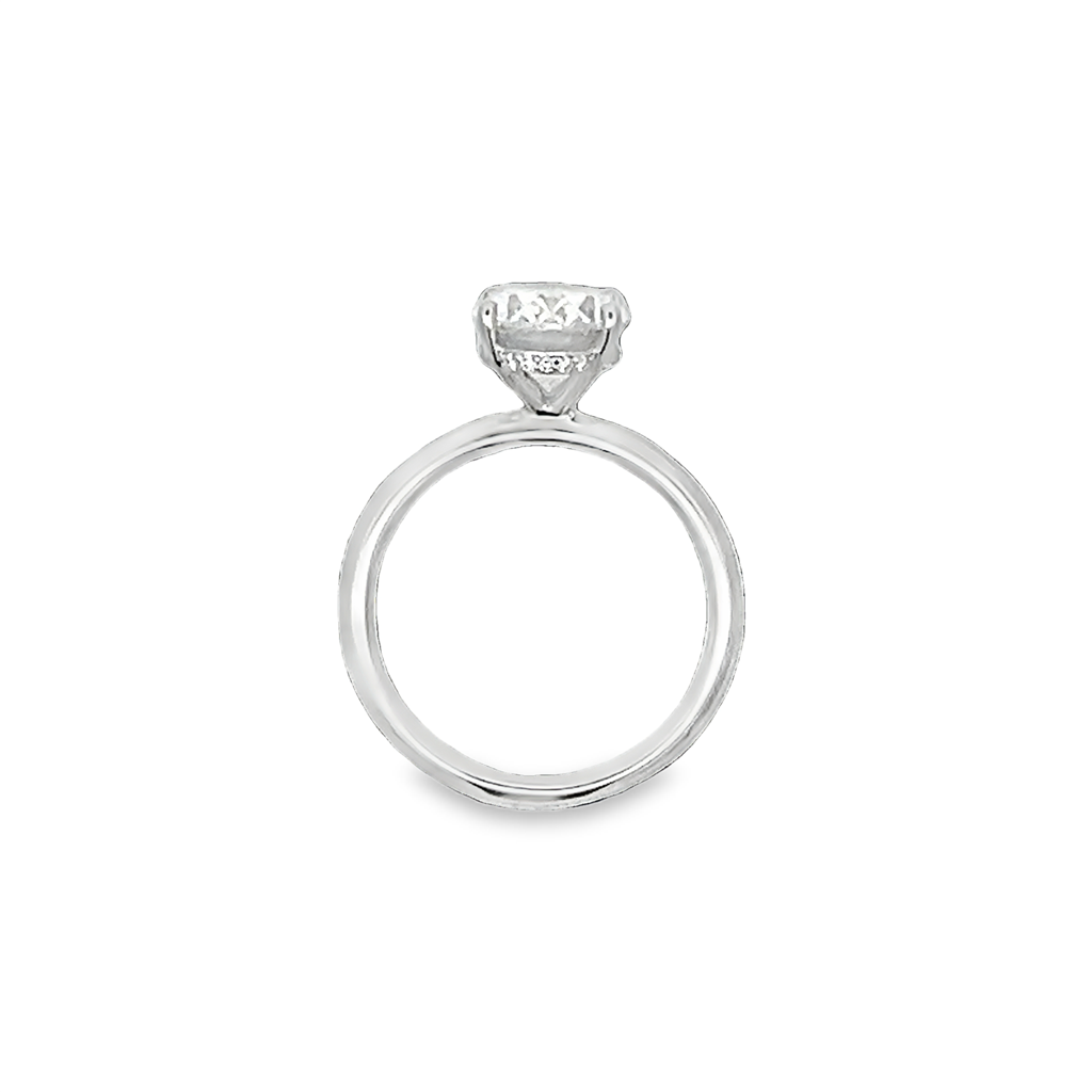 Lady's Oval Hidden Halo Engagement Ring Mounting