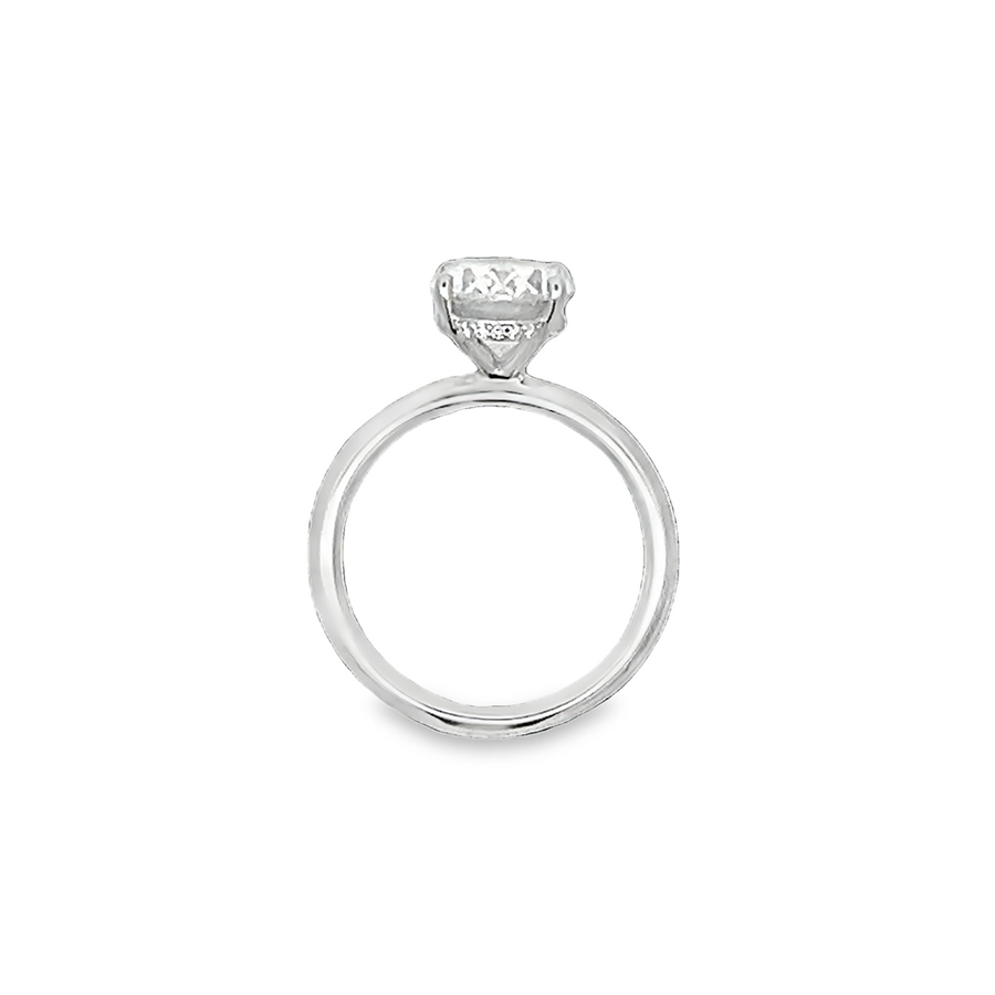 Lady's Oval Hidden Halo Engagement Ring Mounting