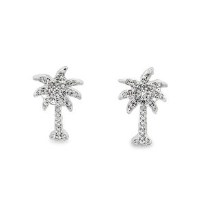 Estate Diamond Palm Tree Earrings