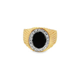 Oval Onyx and Diamond Ring
