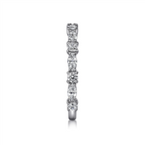 Gabriel & Co. Aalto - 14K White Gold Marquise and Round Diamond Anniversary Band - 0.8 ct