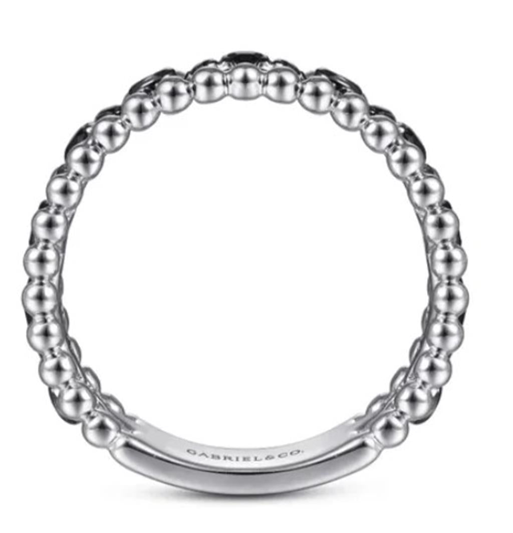 Sterling Silver Black Spinel Bujukan Stackable Ring Size 6.5 21 = 0.48