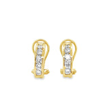 Estate Channel Set Diamond Hoop Earrings