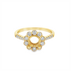 Lady's Yellow 18 Karat Halo Style Ring