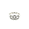 Lady's White 18 Karat Three Stone Halo Ring