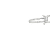 Lady's White 18 Karat Ribbon Ring 1-9X7mm Oval Center Ring Size 6.5 Wi