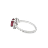Rubellite Tourmaline 14 Karat White Fashion Ring
