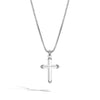 John Hardy MEN's Classic Chain Silver Cross Pendant on Box Chain Necklace