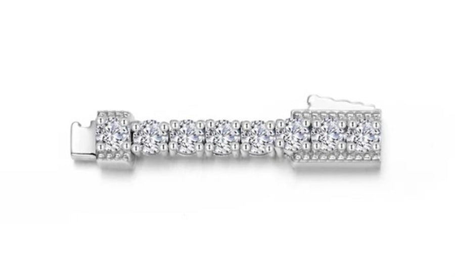 Sterling Silver 3Mm 1" Tennis Necklace Extender Jewelry With 8 = 0.88T