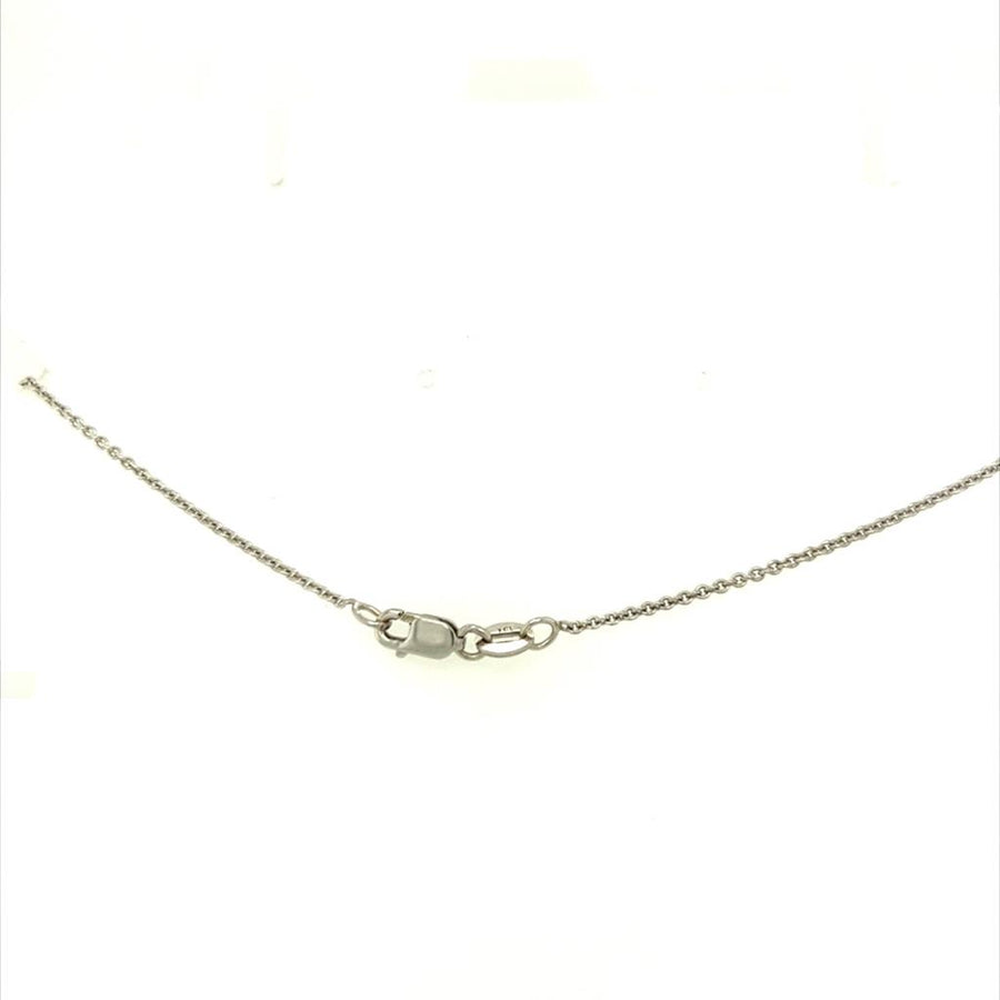 White 14 Karat Cable Chain With Lobster Clasp Estate Jewelry Length 24 Gram Weight: 3.27