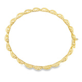Yellow 14 Karat Teardrop Hinge Bangle Bracelet Length 7 Gram Weight: 7