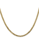 14 Karat Yellow Gold 20 inch 2.9mm Flat Beveled Curb with Lobster Clasp Chain