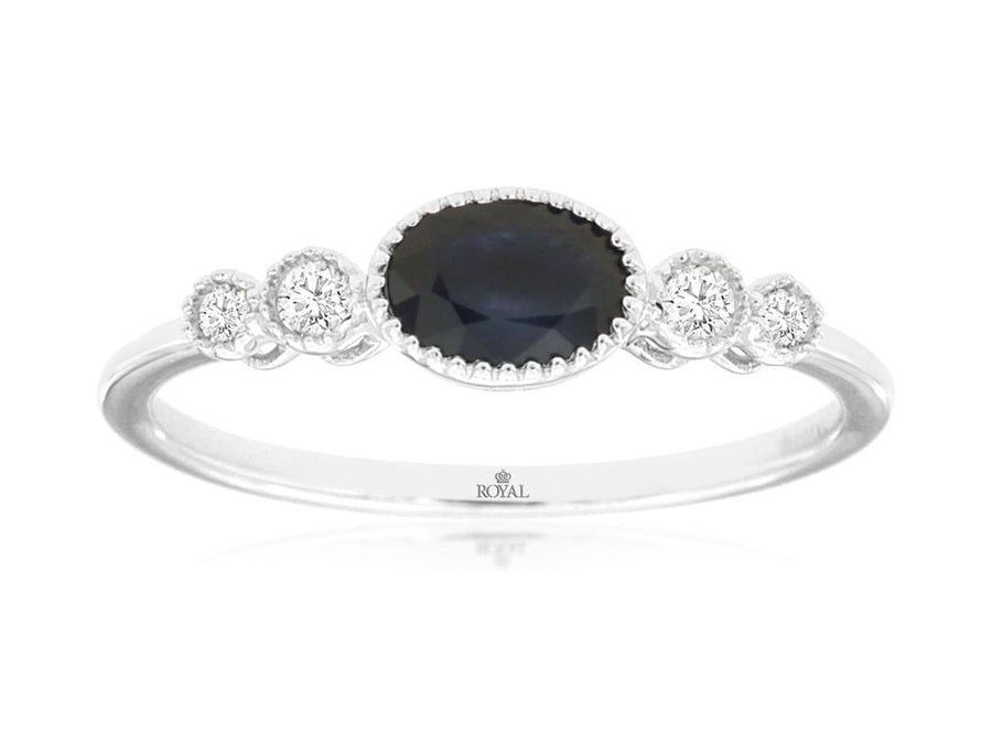 Lady's White 14 Karat Milgrain Bezel 5-Stone Fashion Ring With One = 0