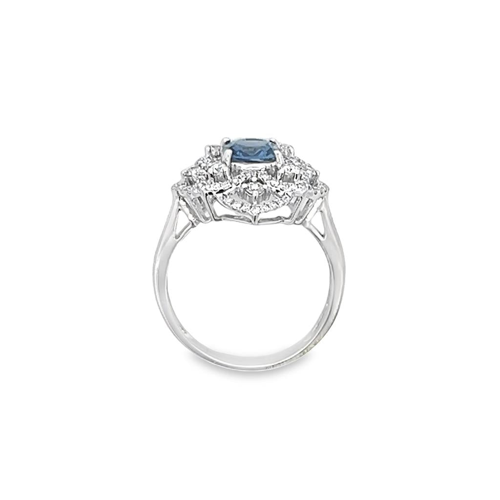 Estate No Heat Cushion Sapphire Antique Ring