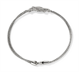 John Hardy Sterling Silver Love Knot Double Row Pave Diamond Bracelet