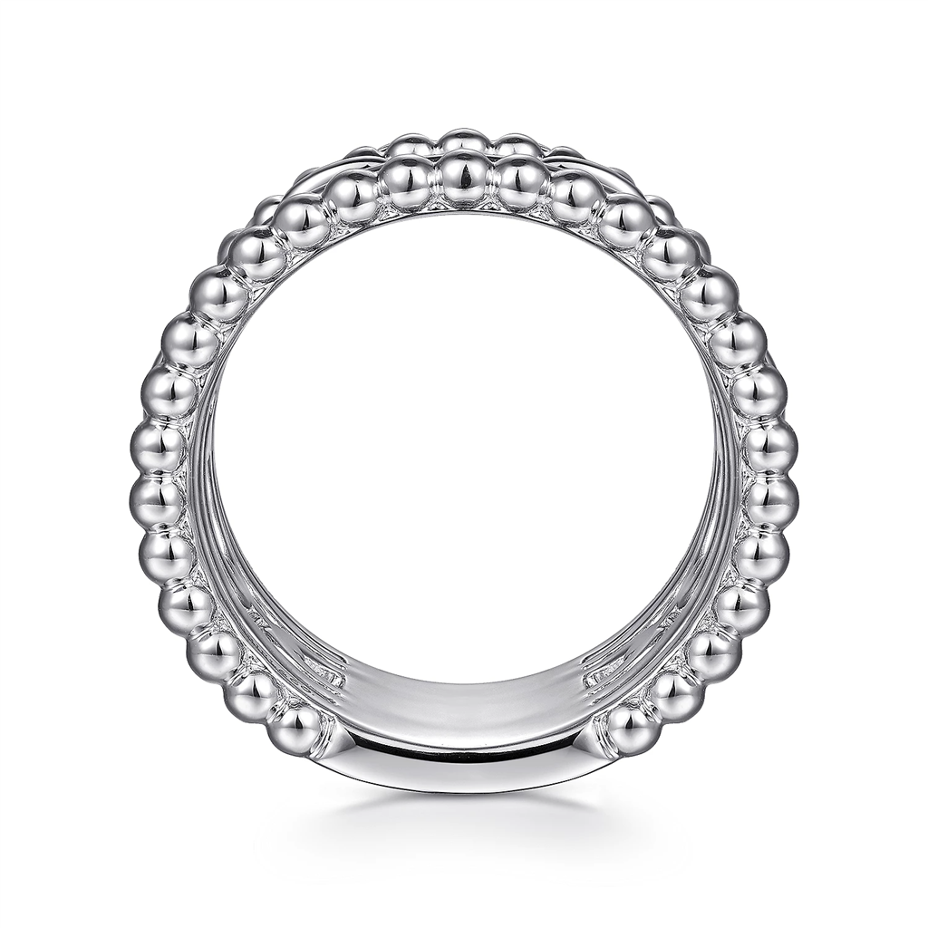 Gabriel & Co. Silver 925 Sterling Silver Bujukan White Sapphire Easy Stackable Ring