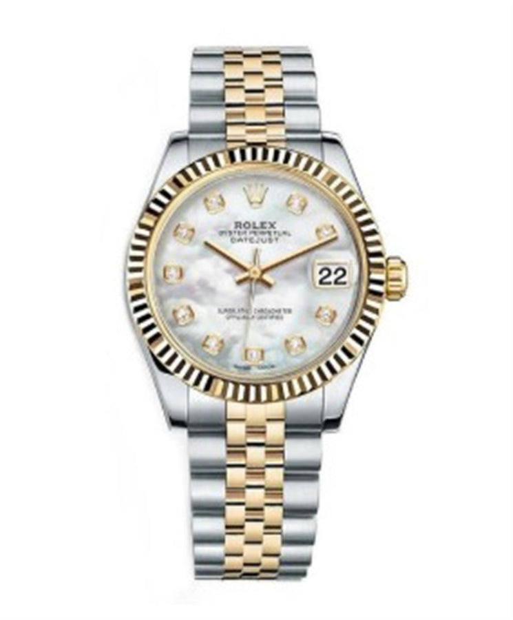 Two-Tone Stainless/18K 28mm Rolex Lady Datejust Watch with Mother of P