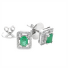 Estate Emerald and Diamond Halo Earrings