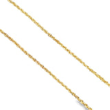 Yellow 14 Karat Diamond Cut 2.4mm Rope Chain W/ Lobster Clasp Estate J