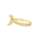 Lady's Yellow 18 Karat Hidden Halo Cathedral Ring Size 6.5 With 18 = 0