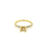 Lady's Yellow 18 Karat Diamond Accented Hidden Halo Ring