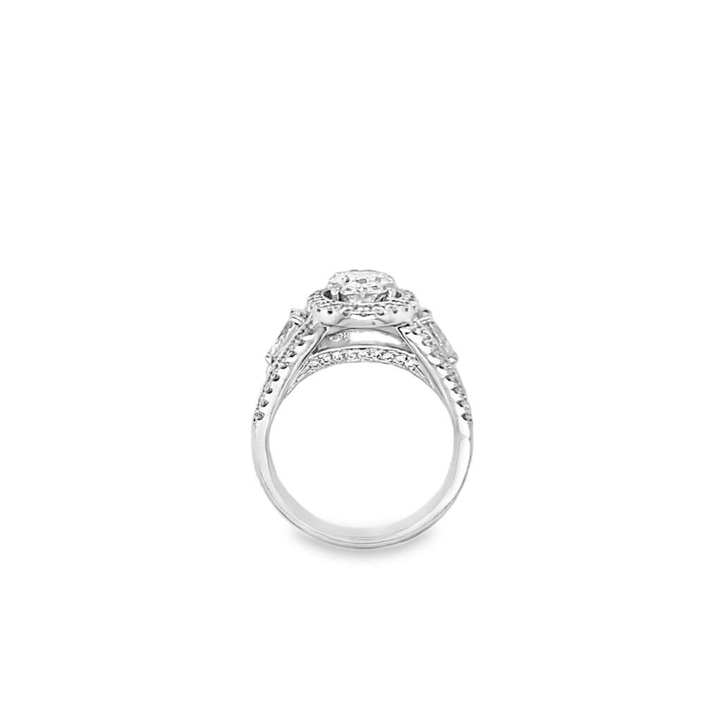 Estate Simon G Oval Halo Engagement Ring
