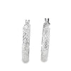 Estate Diamond Cut Hinged Hoop Earrings