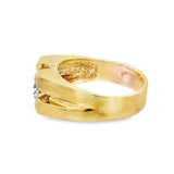 Round Diamond Solitaire Grooved Ring