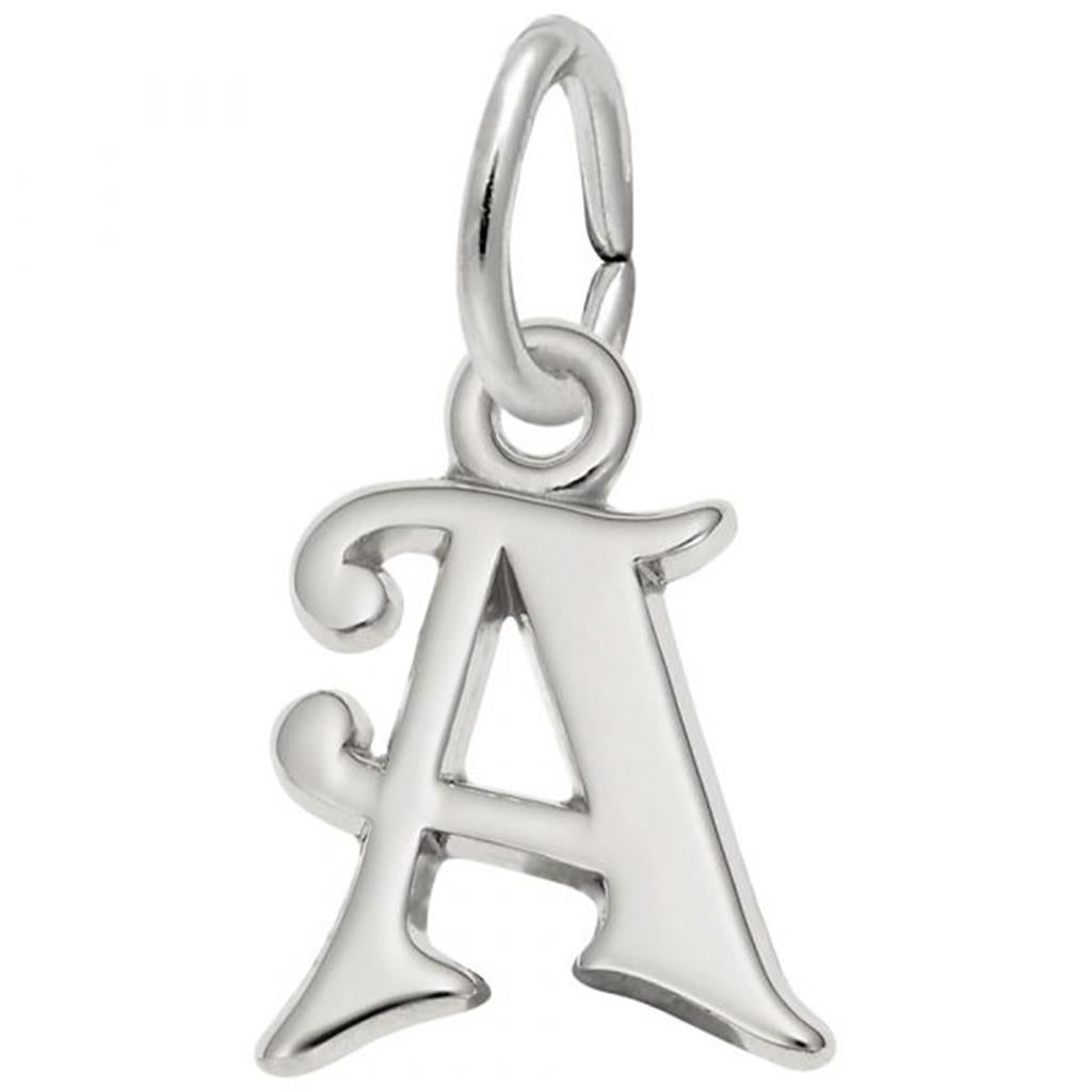 Rembrandt Charms Curly Initial 'A' Accent Charm Sterling Silver