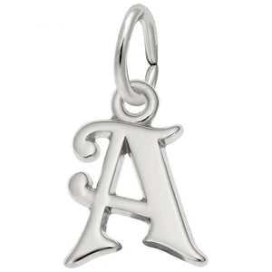 Rembrandt Charms Curly Initial 'A' Accent Charm Sterling Silver