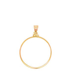 Yellow 14 Karat 32.3mm Coin Frame Pendant With A 4.5mm Bail Opening Es