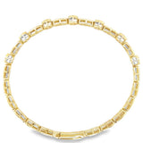 Lady's Yellow 14 Karat Bezel Station Bangle Bracelet Length 6.5 7 = 1.