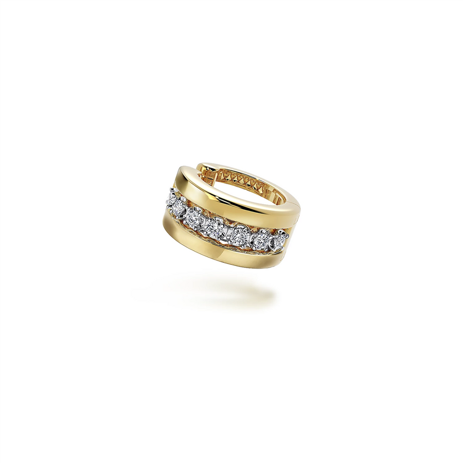 Gabriel & Co. Fashion 14K Yellow Gold Wide Diamond Ear Cuffs