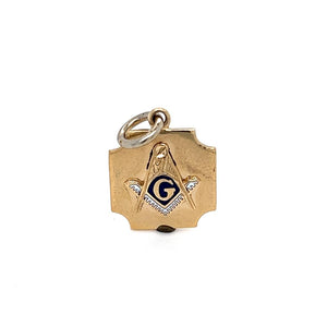 Yellow 10 Karat Masonic Charm-Blue Estate Jewelry Gram Weight: 2.4
Jewelry Type: Charms