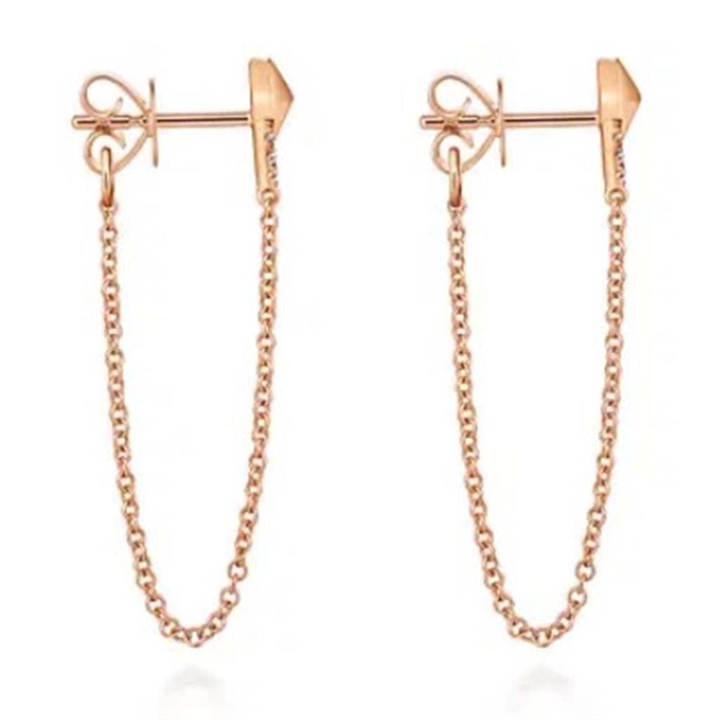 Gabriel & Co Geometric Post Chain Drop Earrings