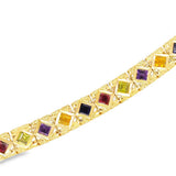 Geometric Multi-Gem Necklace