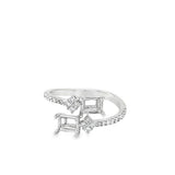 Lady's White 18 Karat Bypass 2 Stone Ring Size 6.25 26 = 0.21tw Round