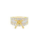 Lady's Yellow 18 Karat 3 Row Solitaire Ring Size 6.25 12 = 0.78tw Bagu