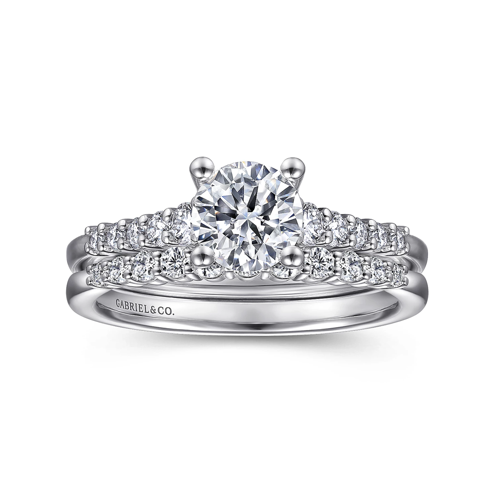 Gabriel & Co Graduated Straight Diamond Engagement Ring Mounting