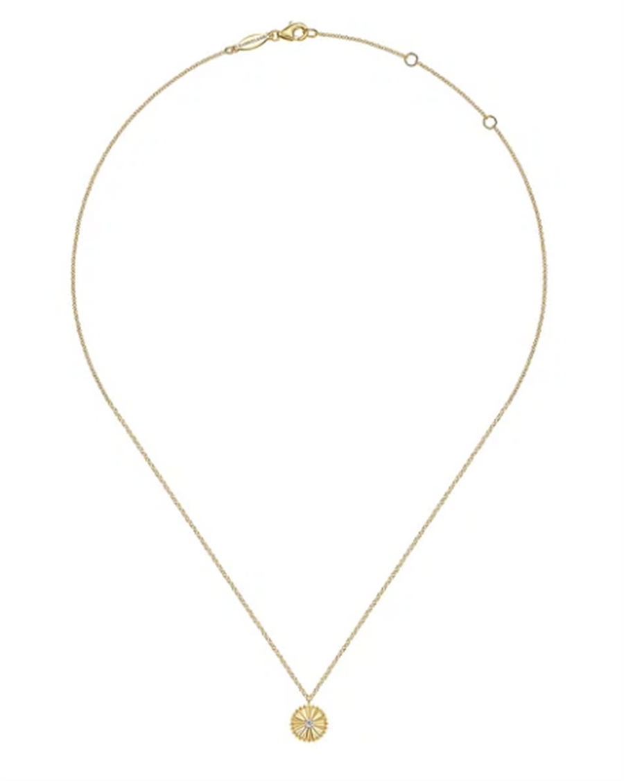 Gabreil & Co Two-Tone Bujukan Diamond Disk Necklace