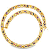 Geometric Multi-Gem Necklace