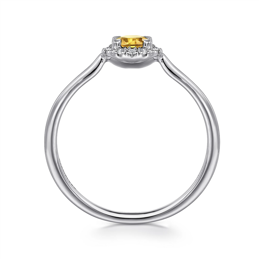 Citrine 14 Karat White Fashion Ring