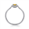 Gabriel & Co. Fashion 14K White Gold Citrine and Diamond Halo Promise Ring